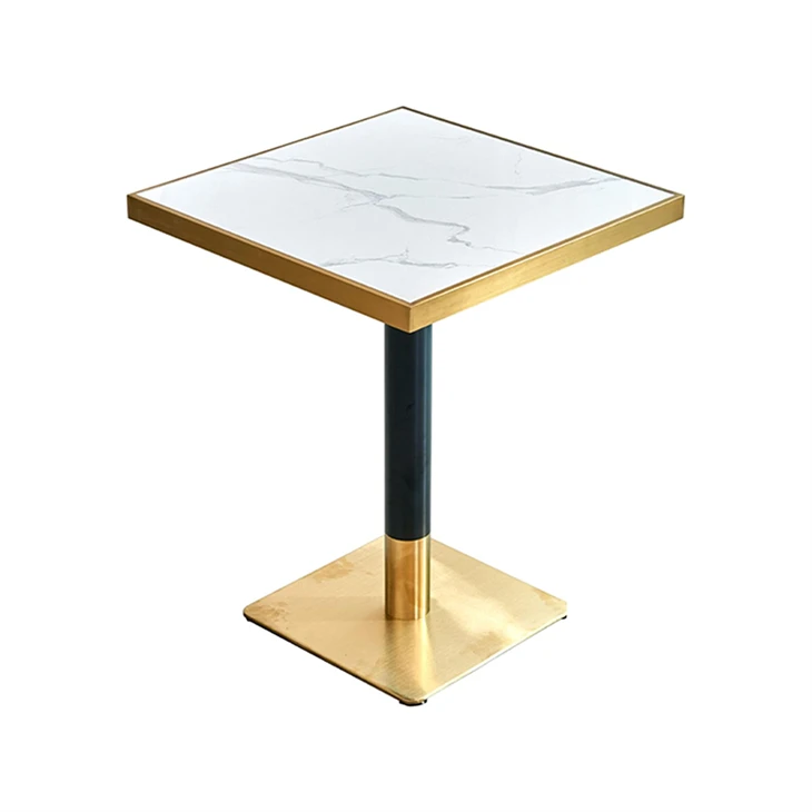 60 Inch Rectangular Synthetic Square Marble Top Dining Table